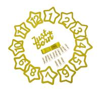 ERINGOGO Guirlande Photo pour Premier Anniversaire Bébé Bannière Mensuelle 1-12 Mois Étoiles Pailletées Décoration Festive pour Fête D’Un an Accessoire Coloré et Unique