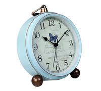 ERINGOGO Horloge de Bureau Vintage en Métal et Verre, Design Rétro Créatif Fonction Alarme, Décoration D’Horloge Pastorale pour Salon, Chambre ou Bureau, Ornement Domestique Élégant