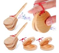 ERINGOGO Instruments de Percussion en Bois 4 Pièces Son Agréable et Prise Confortable pour Événements Musicaux et Scénarios Pédagogiques