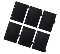 ERINGOGO Intercalaires Noirs A5 en Pp pour Classeur 6 Trous, Séparateurs Rapides pour Documents, Accessoires de Cahier pour Présentations et Rapports, Lot de 6 Pièces