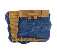 ERINGOGO Jetée Miniature en Résine Bleu Lac Profond, Décor Modulaire pour Terrarium et Plateau de Sable Psychologique, Accessoire Compact Multifonction pour Bonsaï et Diorama de Thérapie