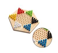 ERINGOGO Jeu de Société Chinese Checkers Bois Éducatif Familial Améliore la Réflexion Adapté Garçon Fille et Adultes Divertissement Interactif pour Famille