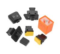 ERINGOGO Kit Commutateur de Clignotants Moto 7 Pièces, Interrupteur au Guidon Multifonction en Plastique et Alliage Solide, Commande Phares, Klaxon et Feux de Détresse, Compatible Multiples