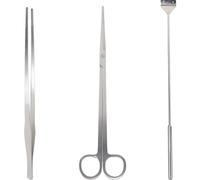 ERINGOGO Kit D’Outils pour Aquarium 3 Pièces en Métal Inoxydable Pince 38 CM Ciseaux 25 CM Grattoir à Algues 46 CM Entretien Plantes Aquatiques Nettoyage Aquarium et Crevettes