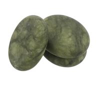 ERINGOGO Kit de 3 Pierres de Massage Chaudes Naturelles en Pierre D’olivier 5x6 Cm Ensemble Polyvalent pour Massage Visage et Corps Gua Sha Portables pour Spa et Détente à Domicile