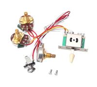 ERINGOGO Kit de Câblage Précâblé pour Guitare Électrique Sélecteur 5 Positions 1 Potentiomètre de Volume A250K 1 Potentiomètre de Tonalité B250K Prise Jack 250 Kω Compatible Gu104