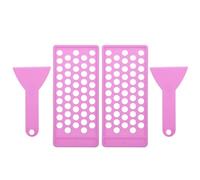 ERINGOGO Kit de Fabrication de Soin à Lèvres DIY 50 Trous Plateau de Remplissage Violet Spatule Souple Ensemble de 4 Pièces pour Gloss et Sticks Solaires