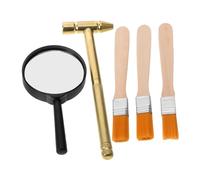 ERINGOGO Kit de Fouille Archéologique Garçon Fille Complet avec Marteau Pinceau Ciseau et Loupe Outils Dexcavation Réalistes pour Jeu Éducatif Stem et Scientifique