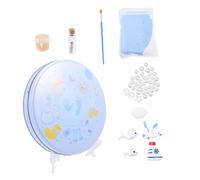 ERINGOGO Kit De Moulage D'empreintes De Pas Et Mains Bébé -né, Kit Souvenir Main Pied, Argile Bleu Clair, Usage Naissance Et 100 Jours, Coffret Présent Bébé, Pour Souvenirs Précieux