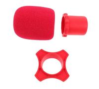 ERINGOGO Kit de Protection Microphone Ktv avec Mousse Vent Anneaux Antidérapants Silicone et Manchon Inférieur Couverture pour Micro à Main Rouge Du Bruit et Stabilité pour Karaoké et Scène