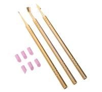 ERINGOGO Kit Manucure Complet 3 Repousse-cuticules Double Face en Métal Titane Doré 6 Pierres à Manucure pour Soin Doux des Ongles Coffret Portable Pvc et Voyage