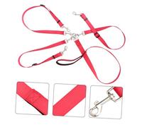 ERINGOGO Laisse Réglable à Triple Clip pour Chien Coupler pour Dressage Et Nylon Et Lavable pour Chiots Et Chiens De Toutes Rouge