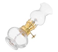 ERINGOGO Lampe à Pétrole en Verre avec Mèche de Rechange, Lampe à Huile de Table Minimaliste, Éclairage Solide et Utilisation Facile pour Bureau ou Intérieur