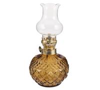 ERINGOGO Lampe à Pétrole Vintage en Cristal, Veilleuse Décorative à Huile avec Mèche Réglable, Lanterne à Pétrole Couleur Thé, Éclairage D’appoint pour Salon et Chambre, Lampe D’Ambiance