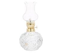ERINGOGO Lampe à Pétrole Vintage en Verre et Métal Lanterne Portable d'Extérieur Mèche 3-4 MM Éclairage d'urgence pour Camping et Randonnée Lampe à Huile Solide et Compacte