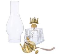 ERINGOGO Lampe à Pétrole Vintage en Verre Transparent Lanterne Carrée Coupe-Vent Lampe à Huile d'Extérieur et d'Intérieur Éclairage d'Ambiance pour Jardin et Camping Portable et