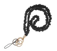ERINGOGO Lanière Élastique Noire pour Clés et Carte de Croisière avec Boucle Amovible, Tissu Polyester Résistant, Style, pour Usage Quotidien et Voyage