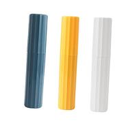 ERINGOGO Lot 3 Gobelets De Voyage Pour Brosses à Dents, Porte-dentifrice En Plastique Blanc, Jaune Et Bleu, Structure Détachable, Rangement Portable Pour Soins Bucco-dentaires, Déplacements Et Voyages