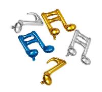 ERINGOGO Lot de 10 Ballons Décoratifs de Notes de Musique, Aluminium Brillant, Couleurs Bleu, Doré et Argenté, Réutilisables, pour Décoration de Fêtes, Mariages et Anniversaires
