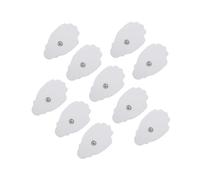 ERINGOGO Lot de 10 Coussinets Électrodes Autocollants Blancs en Silicone, Connecteur 3,5 Mm, Compatibles Électrostimulateurs, Accessoires Physiothérapie pour Usage Domestique