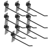 ERINGOGO Lot de 10 Crochets pour Panneau Perforé 10 CM, Crochets Universels en Métal Noir pour Étagères et Accessoires Mobiles en Magasin