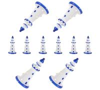 ERINGOGO Lot de 10 Mini Phares en Résine Bleu Bordure Décoration Micro-Paysage Accessoires Maison de Poupée DIY Ornements Bureau et Photographie Décoration Phare Miniature
