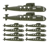 ERINGOGO Lot de 10 Modèles Réduits de sous-Marins Militaires en Plastique, Jouets de Simulation pour Décoration de Bureau et Jeux de Table, Ornements Légers pour Collection et Scène Navale