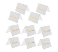ERINGOGO Lot de 10 Panneaux de Table « Réservé » Double Face avec Dorure à Chaud Chevalets en Carton Blanc Impression Recto Verso Cartes de Réservation pour Mariage Fête et Restaurant