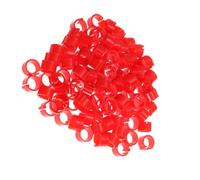 ERINGOGO Lot de 100 Anneaux D'identification Orange en Plastique pour Perroquets et Calopsittes, Bagues de Pattes pour Séparer Les Espèces et Identifier Les Oiseaux Facilement