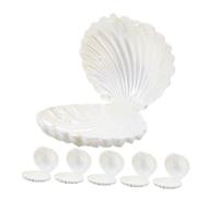 ERINGOGO Lot de 12 Boîtes à Bonbons Coquillage Nacré Blanc Petit Format, Boîtes en Plastique Rigide pour Présents de Fête, Emballages pour Mariage, Rangement pour Bijoux et Accessoires