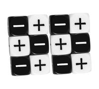 ERINGOGO Lot de 12 Dés en Acrylique Noir et Blanc Signes Plus et Moins Gros Dés de Jeu pour Garçon et Filles 6 Faces Lecture Facile pour Jeux de Société et Soirées Ludiques