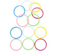 ERINGOGO Lot de 12 set de Bracelets en Plastique Colorés Style Candy Taille Unique Bracelets pour Femmes et Garçon et Filles Accessoires pour Fêtes Bijoux Légers et Résistants
