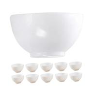 ERINGOGO Lot de 15 Mini Bols De Service en Plastique Blanc pour Maison De Poupée