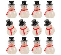 ERINGOGO Lot de 16 Mini Bonhommes de Neige en Résine Phosphorescents Décorations de Noël Créatives pour Mini-Paysages Loisirs Manuels et Décorations de Table Festives Taille Compacte