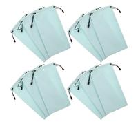 ERINGOGO Lot de 16 Pochettes à Cordon de Serrage pour Masque de Ski 26X13 CM en Tissu Microfibre Bleu Clair Étuis Souples de Rangement Anti-Poussière pour Lunettes de Ski et Snowboard