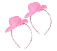 ERINGOGO Lot de 2 Bandeaux Cowgirl Roses Mini Chapeaux de Cowboy Western, Taille Unique, Serrage-tête Flexible pour Femmes et Filles, Accessoires de Fête à Thème Western et Anniversaire