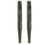 ERINGOGO Lot de 2 Bâtons de Massage en Jade Xiuyan pour Visage et Yeux, Stylo D’acupression pour Massage des Tissus Profonds, Outil Gua Sha Naturel pour Soin Anti-poches et Relaxation