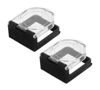 ERINGOGO Lot de 2 Caches de Bouton Carrés 26 Mm Adhésif, Protection Activation Accidentelle, Ressort Intégré, Cache-poussière Étanche pour Interrupteur Industriel et Commande