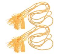 ERINGOGO Lot de 2 Cordes Décoratives de Fête Dorées Tressées 170 Cm, Glands pour Remise des Diplômes, Décoration pour Écoles et Espaces Intérieurs