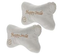 ERINGOGO Lot de 2 Coussins D'appui-tête en Peluche Grise, Oreillers Cervicaux Rembourrés pour Voiture, Soutien Ergonomique du Cou, Oreiller de Voyage Respirant pour Conducteur et Passager