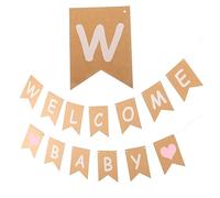 ERINGOGO Lot De 2 Décorations De Bienvenue Pour Chambre D'Enfant Décorations Pour Shower Décorations Rustiques Pour Shower Bannière Pour Petite Fille Banderole Pour Fête