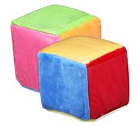 ERINGOGO Lot de 2 Dés Éducatifs en Mousse 10 Cm Poches Transparentes, Cubes à Histoires Légers et Portables pour Classe et Apprentissage Interactif, Jeu D’Exercices Pédagogiques