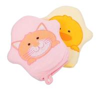 ERINGOGO Lot de 2 Éponges de Bain Bébé Dessin Animé Serviette de Bain Douce et Exfoliante 100% Coton pour Bébé Lot Garçon et Filles Motifs Canard et Chat Utilisation Couleur Aléatoire