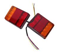 ERINGOGO Lot de 2 Feux Arrière de Remorque 12v 8 LED Étanches Rouge et Jaune, Kit D'éclairage pour Camping-cars et Camions, Usage Toute Saison, Indicateurs Lumineux Fiables et Résistants