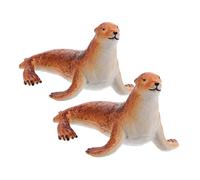 ERINGOGO Lot De 2 Figurines De Phoques en Résine, Décoration Aquarium Créative, Modèle Animal Marin Réaliste pour Bureau Ou Maison