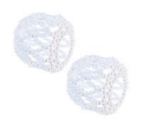 ERINGOGO Lot de 2 Filets à Cheveux Élastiques Bleus avec Perles et Strass, Taille Unique, pour Chignons de Danse Classique et Patinage Artistique, Accessoires Coiffure Féminins pour Ballet
