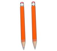 ERINGOGO Lot de 2 Gros Crayons en Bois Orange 35cm pour Dessin et Écriture Mine Résistante et Gomme Intégrée pour Accessoires de Performance Couleur Aléatoire