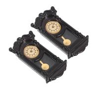 ERINGOGO Lot de 2 Horloges Suspendues Miniatures Vintage pour Maison de Poupée Horloge Murale Rétro Carrée Décoration Détaillée et Réaliste pour Mobilier Miniature Accessoire de Scène