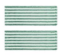 ERINGOGO Lot de 2 Lingettes de Balai Réutilisables en Microfibre Vert Foncé, Recharge Compatible Libman pour Nettoyage Humide et Sec, Chiffon Absorbant et Lavable pour Serpillière Plate,