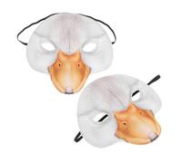 ERINGOGO Lot de 2 Masques de Canard Demi-visage en Eva Blanc Masque D’animaux pour Halloween Carnaval et Bal Masqué Accessoires Cosplay pour Adultes et Garçon et Filles pour Fête
